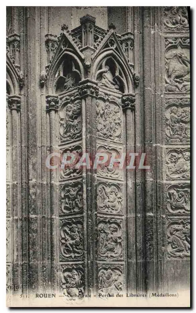 Rouen — Kathedrale — Portal der Buchhändler (Medaillons) - Vorderseite