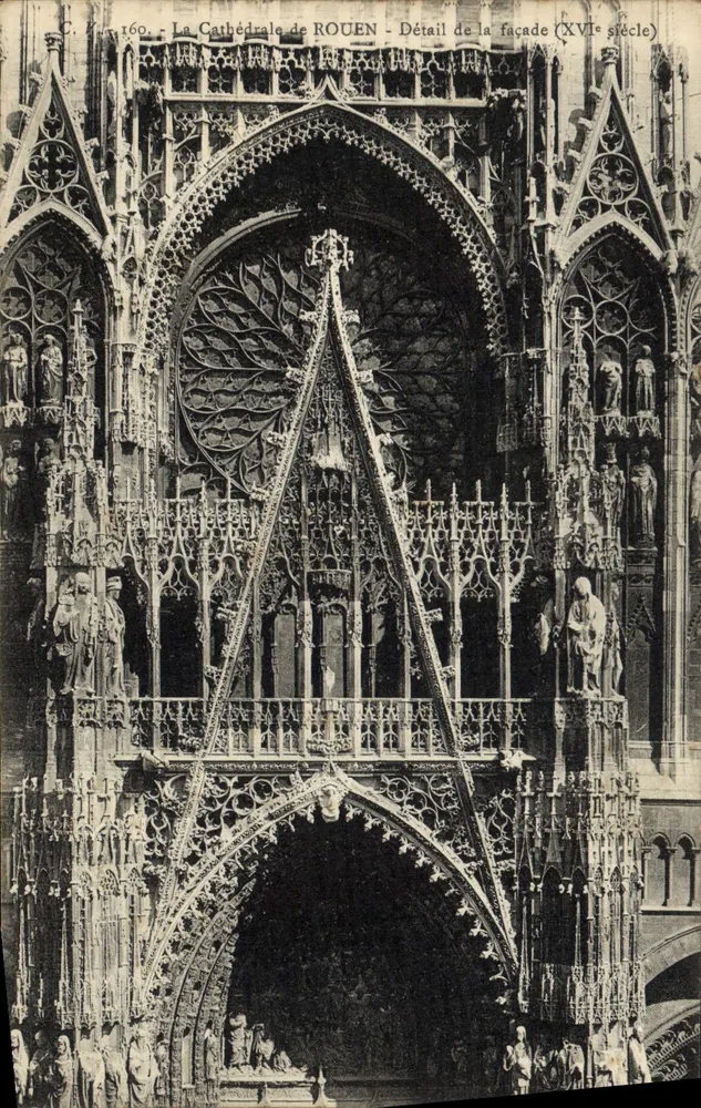 Die Kathedrale von ROUEN — Detail der Fassade (16. Jahrhundert) — C. 160 - Vorderseite