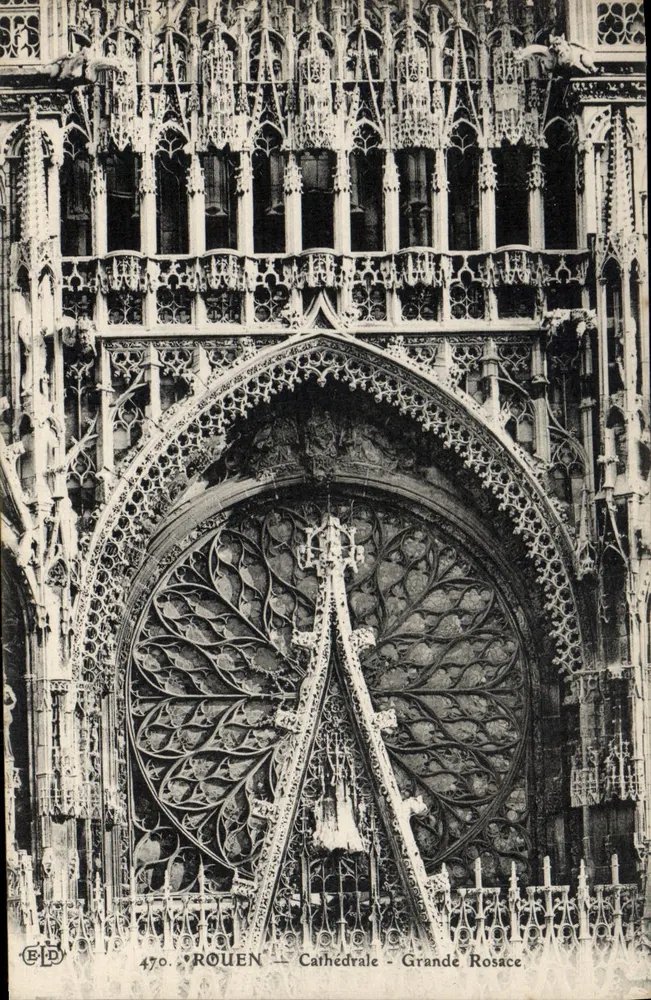 Rouen — Catedral — Grande Rosace — Editor E.P.D. n° 470 - Frente