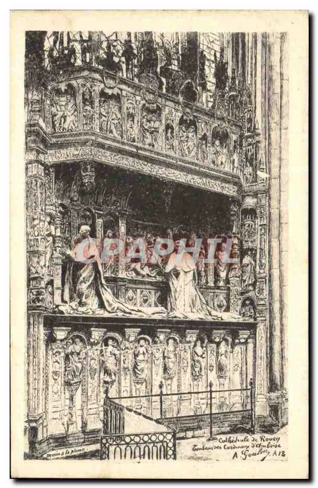 Kathedrale von Rouen — Grabmale der Celestinen von Amboise — A. Goudey, A12 - Vorderseite