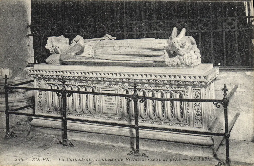 Rouen — Die Kathedrale, Grabmal von Richard Löwenherz — ND Phot. - Vorderseite