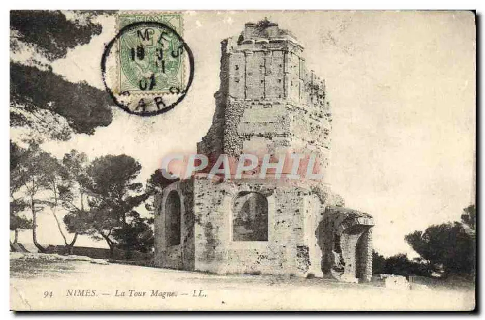 Nîmes — La Tour Magne — éditeur LL. - Frente