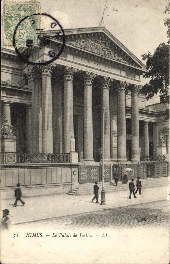 Nîmes — O Palácio de Justiça — LL. - Frente