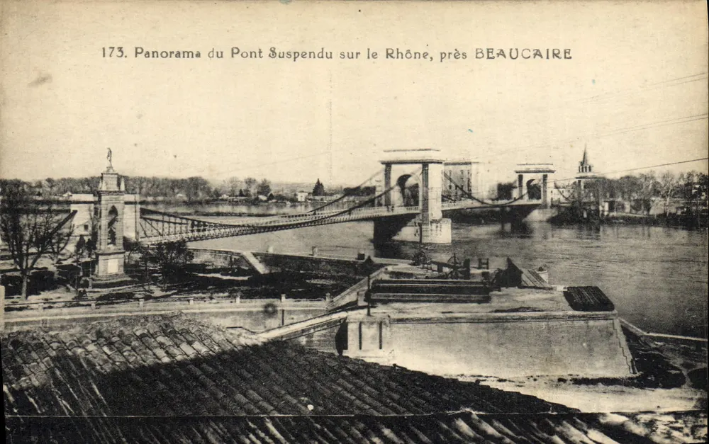 Hängbrücke über den Rhône, nahe Beaucaire — Panorama — Serie 173 - Vorderseite