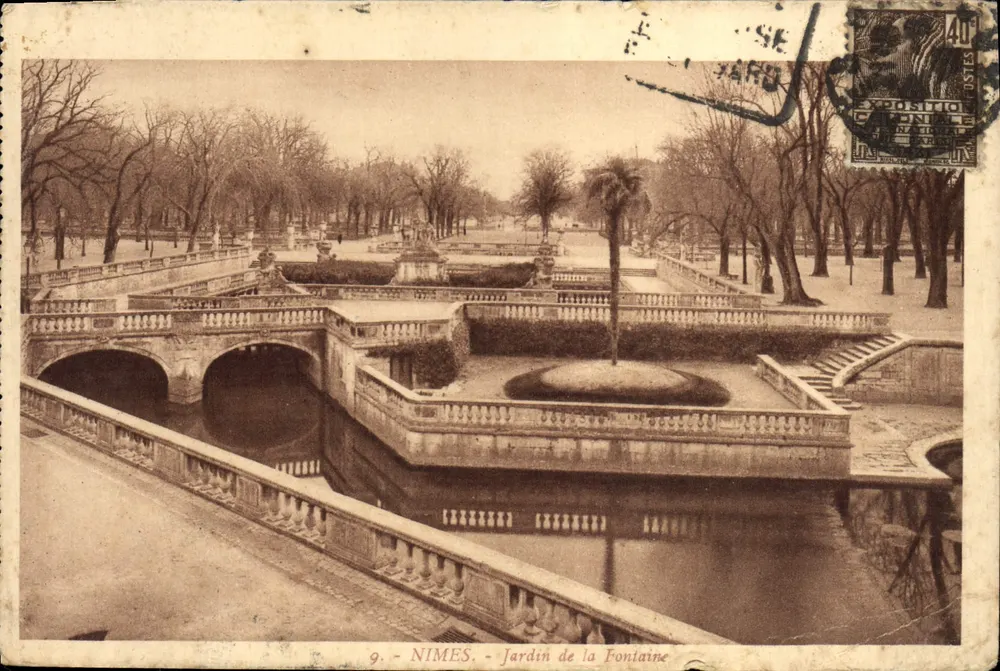 Nîmes - Jardin de la Fontaine — exposition de 1906, éditeur Phototypie Combiér, n°9 - Vorderseite