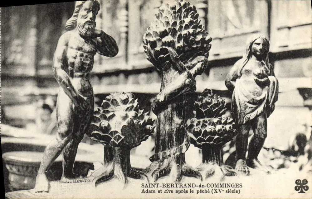 Adam und Eva nach dem Sündenfall — Saint-Bertrand-de-Comminges — 15. Jahrhundert - Vorderseite