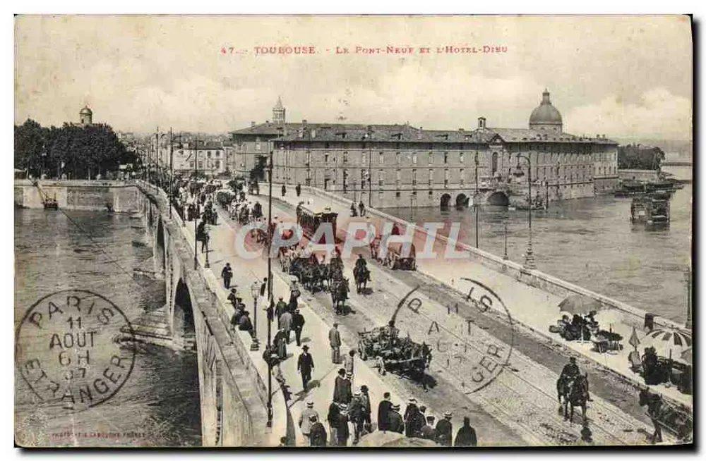 Toulouse — Der Pont-Neuf und das Hôtel-Dieu - Vorderseite