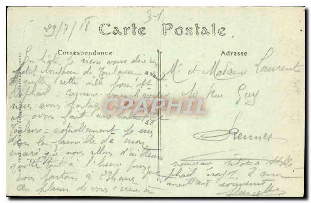 Toulouse — Rue Alsace-Lorraine, o Museu — CENTRALE, n°72 - Verso