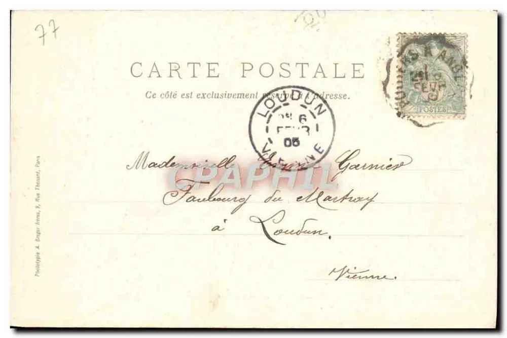 Wald von Fontainebleau — Aussichtspunkt der Königin Amélie — n°12 - Rückseite