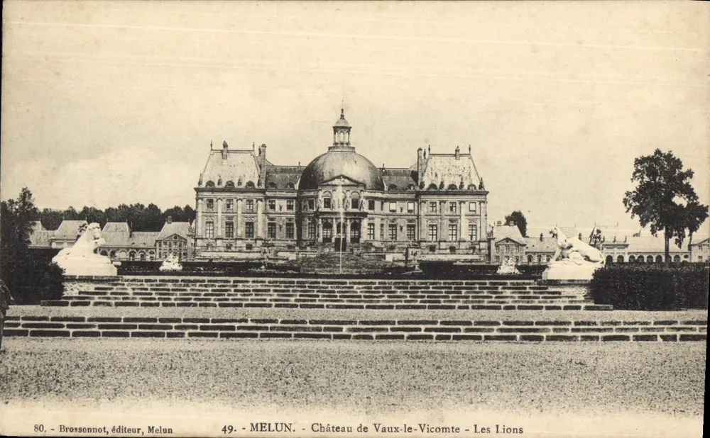 Schloss Vaux-le-Vicomte - Die Löwen — Brossonnot, Verlag Melun, Nr. 49 - Vorderseite
