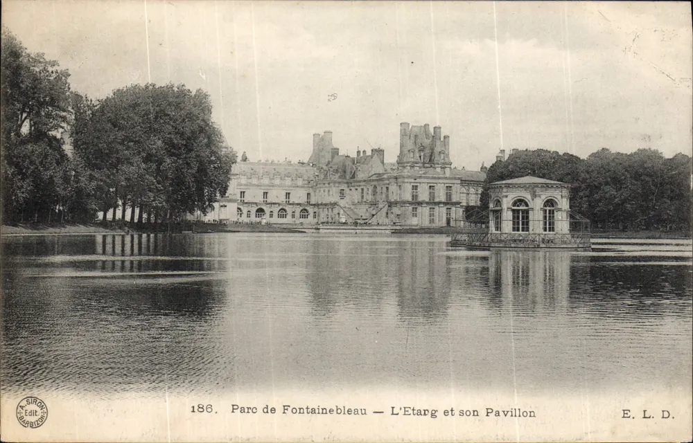Park von Fontainebleau — Der See und sein Pavillon — E. L. D. — Nr. 186 - Vorderseite