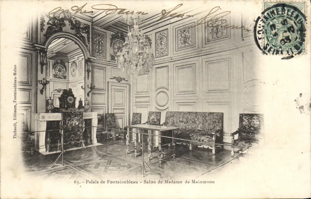 Schloss Fontainebleau - Salon der Madame de Maintenon — Thibault, Verleger, Fontainebleau-Melun, Nr. 63 - Vorderseite