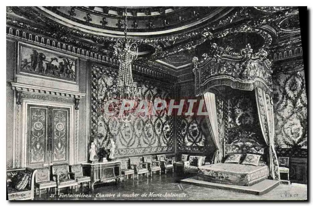 Fontainebleau - Schlafzimmer von Marie-Antoinette — L. Véron & Cie, n°21 - Vorderseite