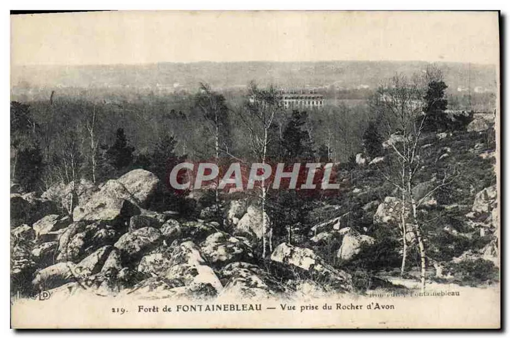 Wälder von FONTAINEBLEAU — Ansicht vom Rocher d'Avon — Ausgabe Fontainebleau, Nr. 319 - Vorderseite
