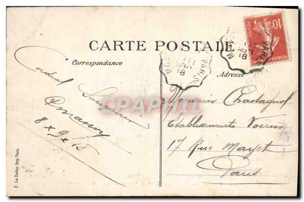 Wälder von FONTAINEBLEAU — Ansicht vom Rocher d'Avon — Ausgabe Fontainebleau, Nr. 319 - Rückseite