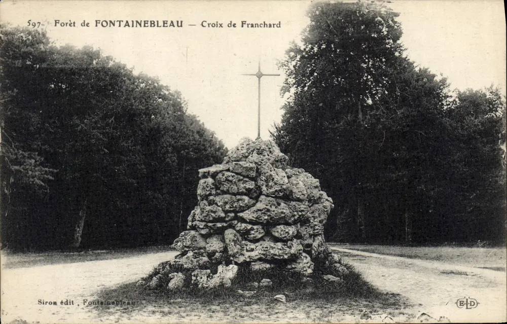 Wald von FONTAINEBLEAU — Kreuz von Franchard — Siron édit, Fontainebleau - Vorderseite