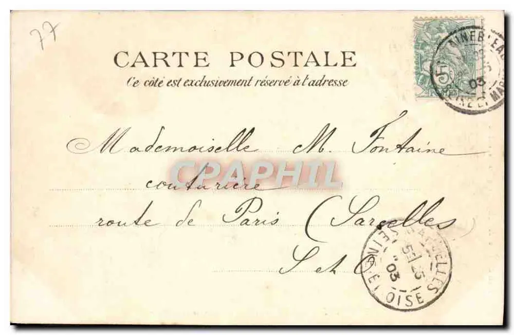 Wald von Fontainebleau — Das Hermitage von Franchard — Verleger: Bazar de l'Hôtel-de-Ville, 18, rue Grande - Rückseite