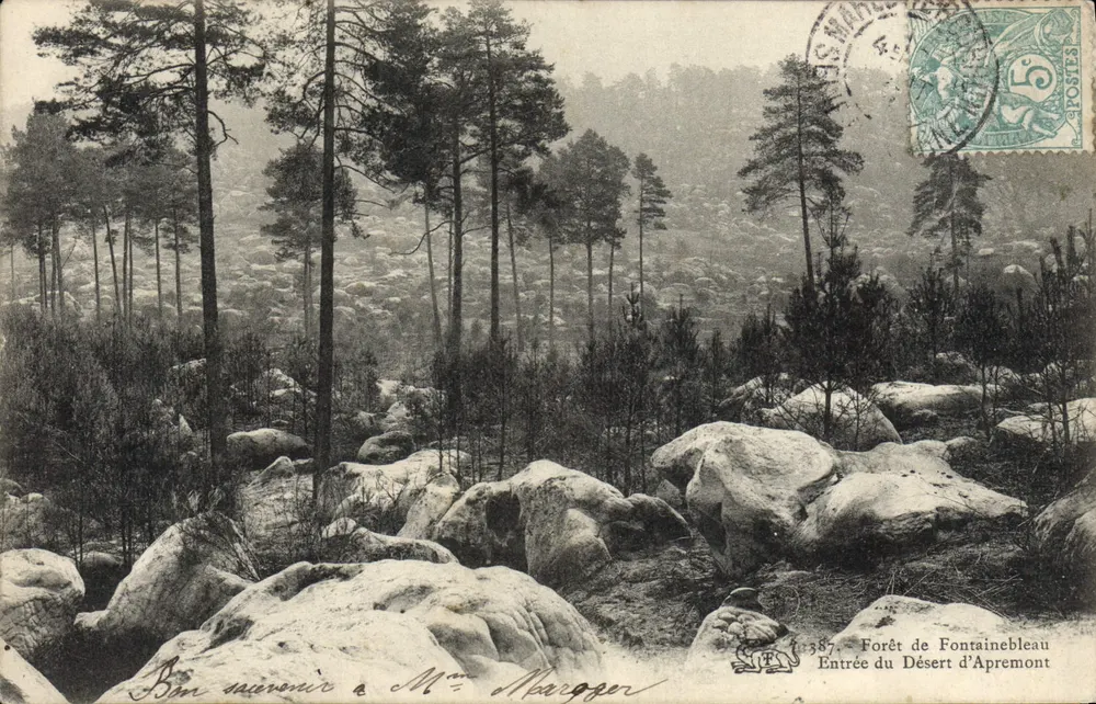 Wälder von Fontainebleau — Eingang zum Désert d'Apremont — Verlag: 387 - Vorderseite