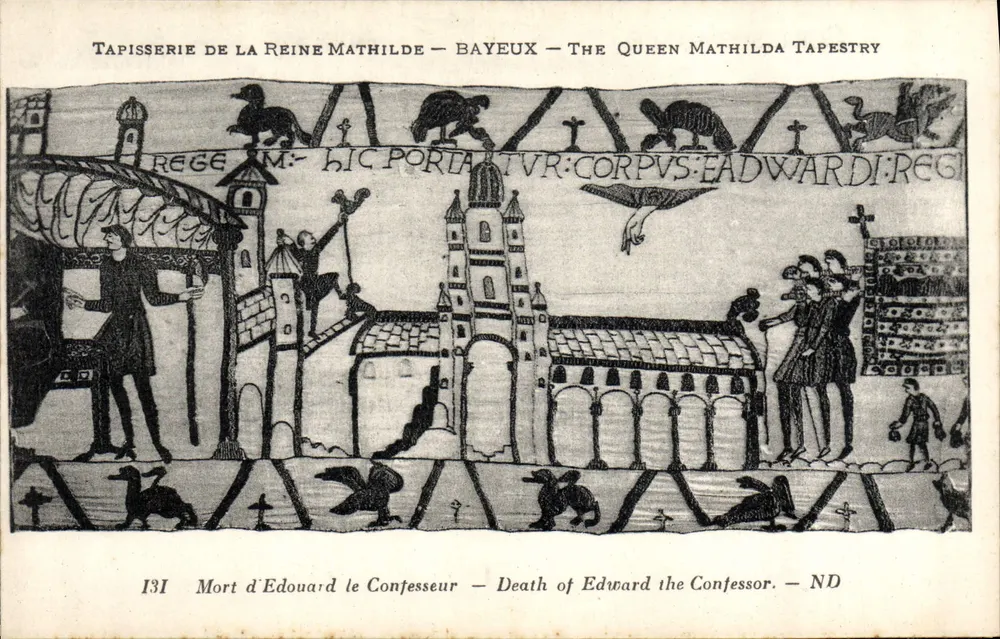 Tapisserie der Königin Mathilde — Bayeux — Tod des Edward der Bekenner — ND - Vorderseite