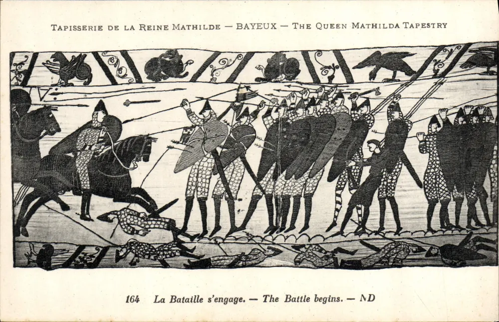 Tapisserie der Königin Mathilde — Bayeux — Der Kampf beginnt - Vorderseite