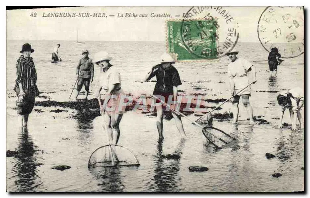 Langrune-sur-Mer — Krebsschleppen — Verlag: L. Dufour, Nr. 42 - Vorderseite