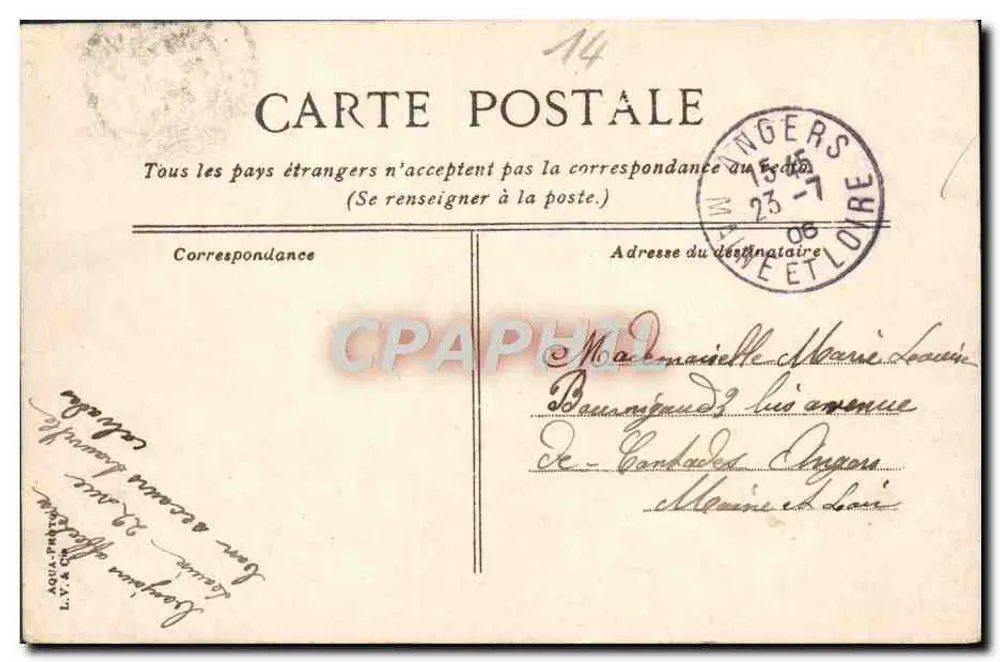 Trouville - Der Vallée Kai — lebendige Ansicht mit Kutsche und Fahrradfahrer — Verlag L.V.&Cie, Nr. 9 - Rückseite