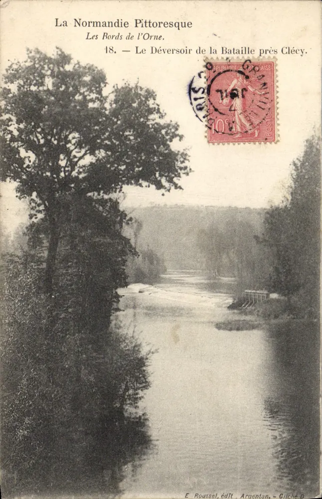 As margens do Orne — O Desaguadero da Batalha perto de Clécy — E. Roussell, editor Argentan - Frente
