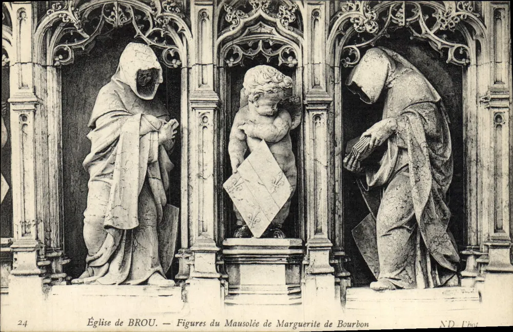 Kirche von BROU — Figuren des Mausoleums von Marguerite de Bourbon — N.D. Étbot - Vorderseite