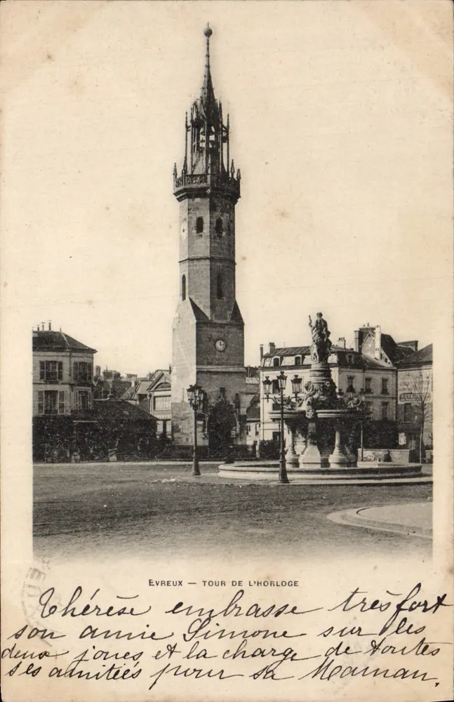 Evreux — Torre da Hora e fonte do Maréchal - Frente