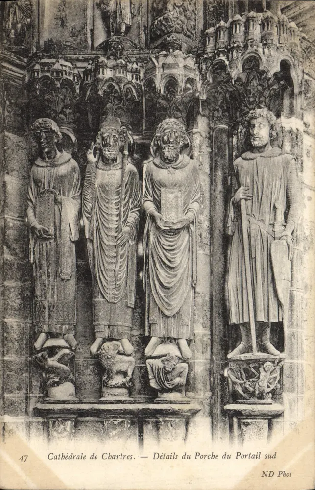 Kathedrale von Chartres — Details des Portalvorbaus des südlichen Portals — ND Phot, n°47 - Vorderseite