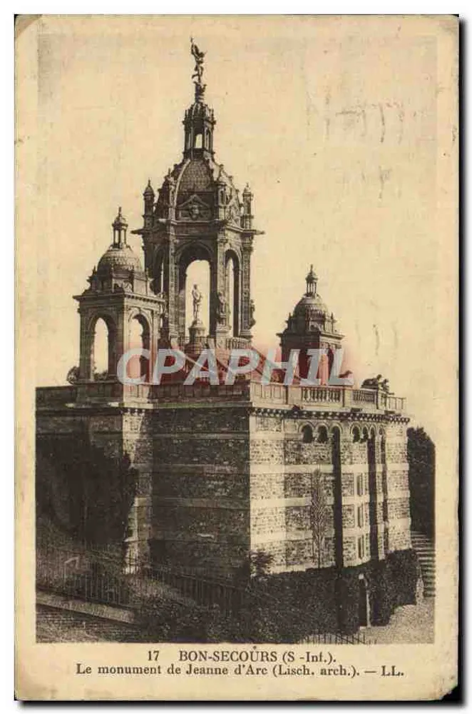 Bonsecours (S-Inf.) — Het monument van Jeanne d'Arc (Lisch, arch.) — LL. - Voorkant