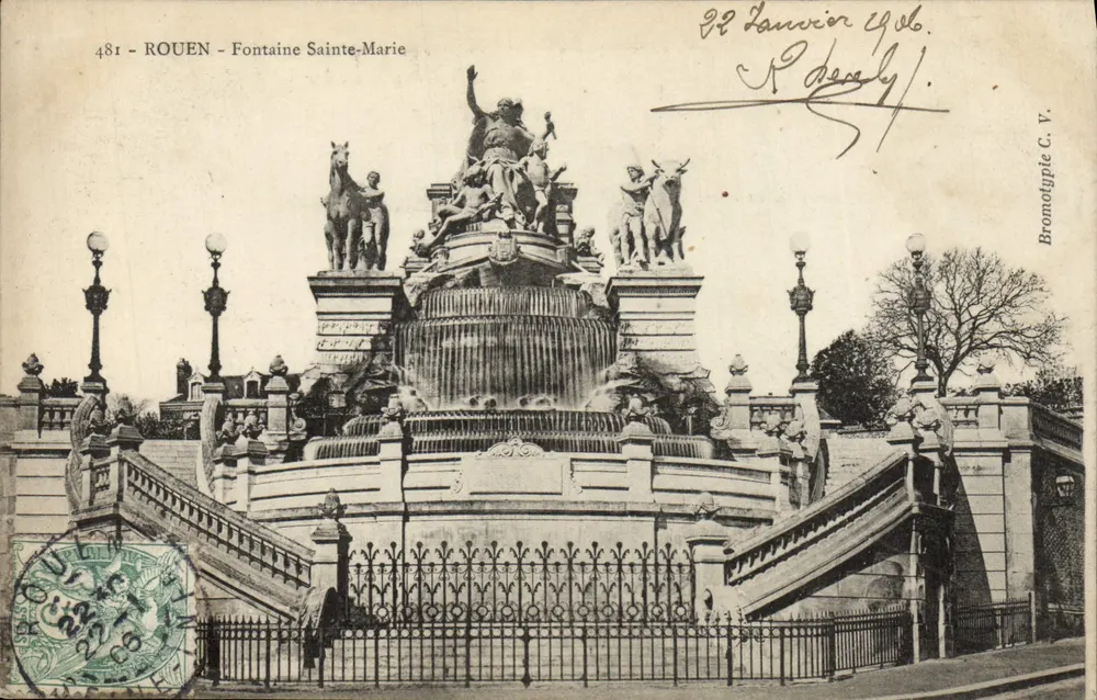 Rouen - Fuente Sainte-Marie — Bromotype C.V. n°481 - Anverso