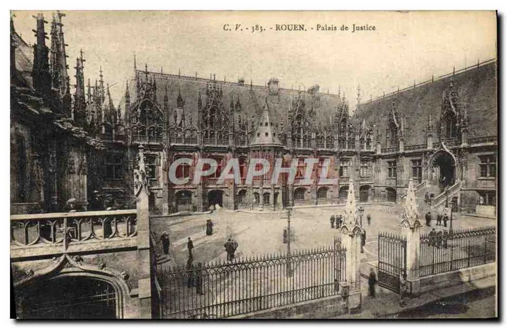 Rouen — Pałac Sądowy — C.P. 383 — wydawca C.P. Rouen - Awers