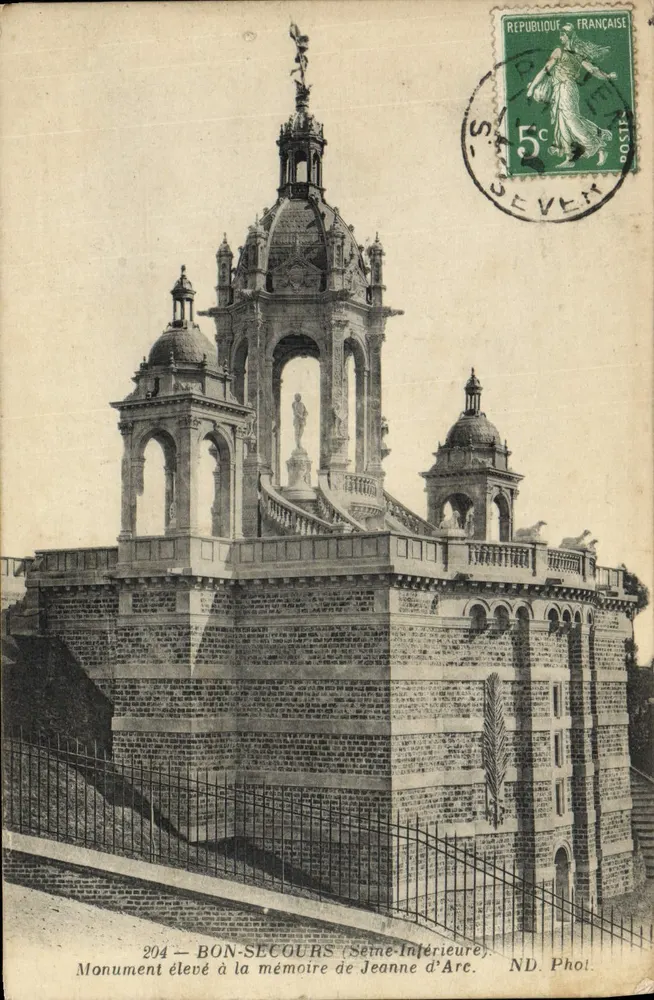 Bonsecours (Seine-Inférieure) — Denkmal zur Erinnerung an Jeanne d'Arc — ND. Phoï - Vorderseite