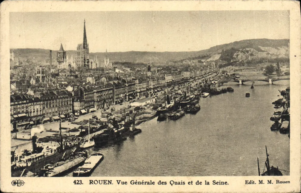Rouen — Vue Générale des Quais et de la Seine — Edit. M. M. Rouen - Vorderseite