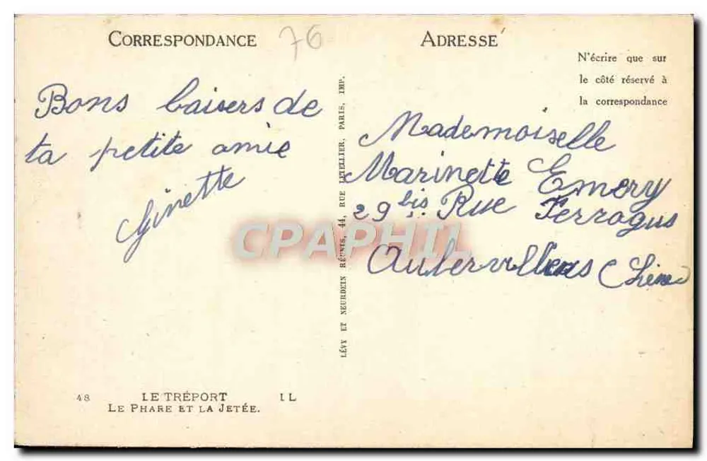 O Farol e a Doca — Le Tréport — Editor Le Tréport, n° 48 - Verso