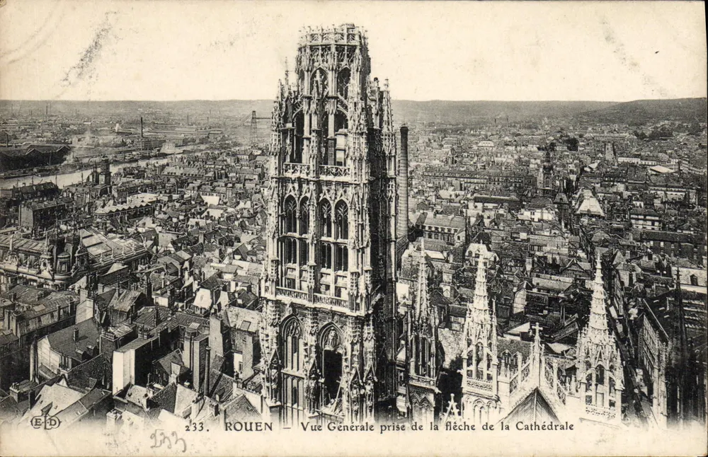 Rouen — Allgemeiner Blick vom Turm der Kathedrale — Verlag E.D. n°233 - Vorderseite