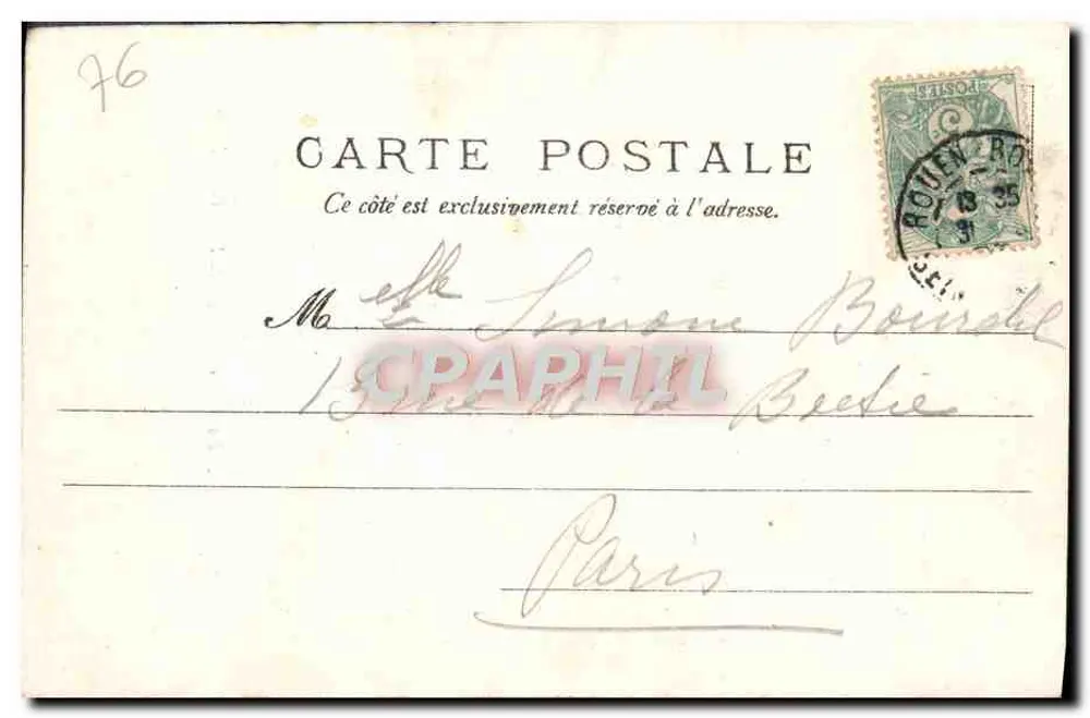 Rouen — Der Portal der Kathedrale der Calende — V.P. Nr. 267 - Rückseite
