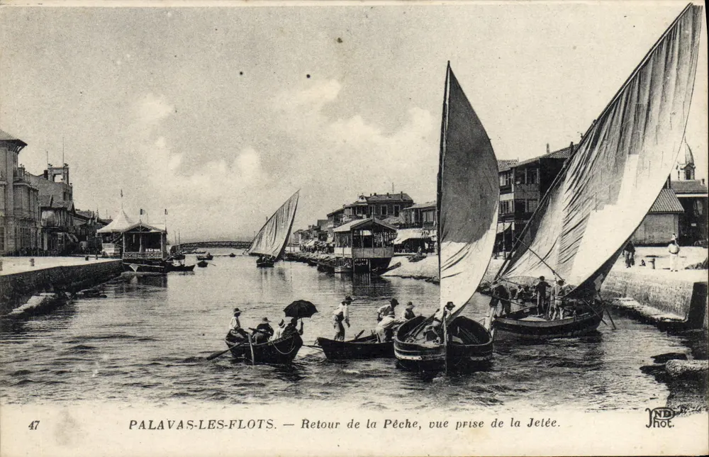 Palavas-les-Flots — Rückkehr vom Fischen, Ansicht vom Steg — ND Phot. - Vorderseite