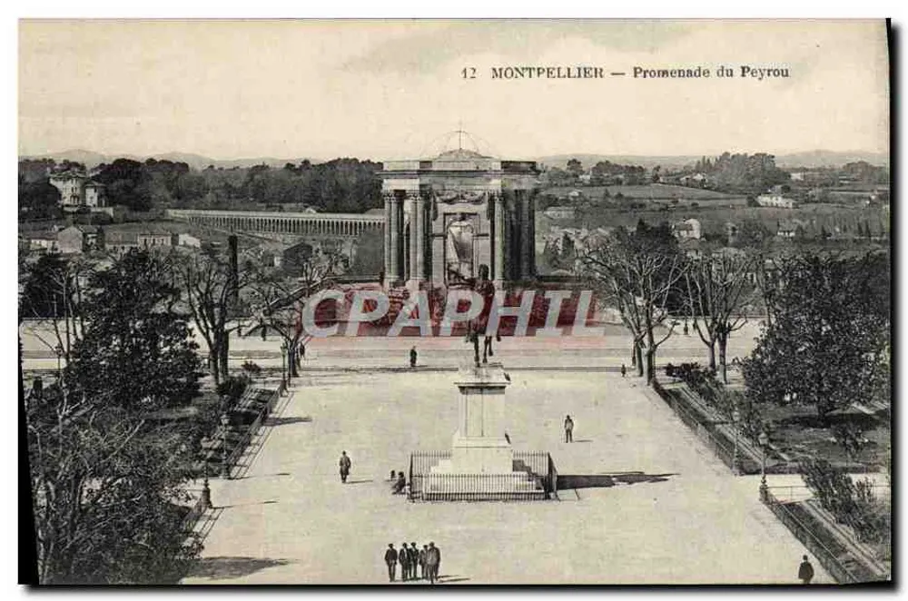 Montpellier — Promenade du Peyrou — Editor A. Barton - Frente