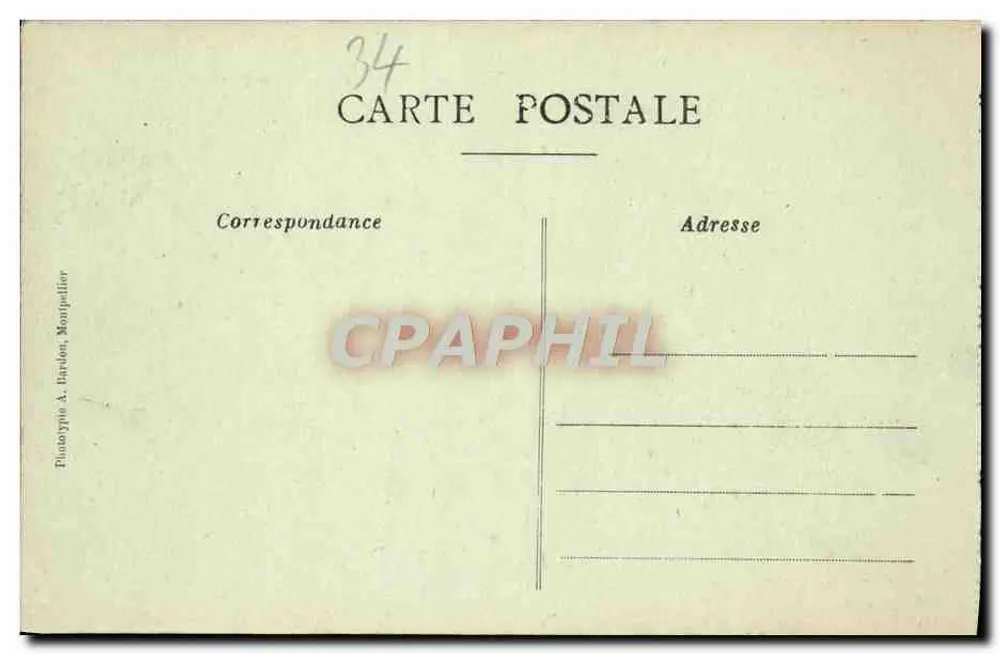 Montpellier — Promenade du Peyrou — Editor A. Barton - Verso