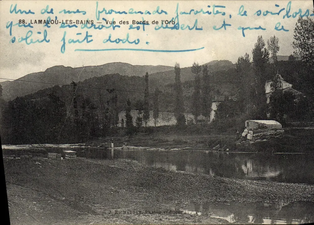 Lamalou-les-Bains — Vista das Margens do Orb — J. Richaudet, Fotógrafo - Frente