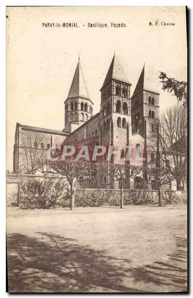 Paray-le-Monial — Basílica. Fachada. — B. F. Chalos - Frente
