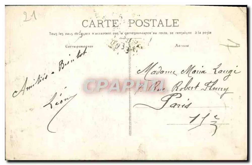 Dijon - Square des Ducs und Tour de l'Hôtel-de-Ville — Verlag R. GROS, n°9 - Rückseite