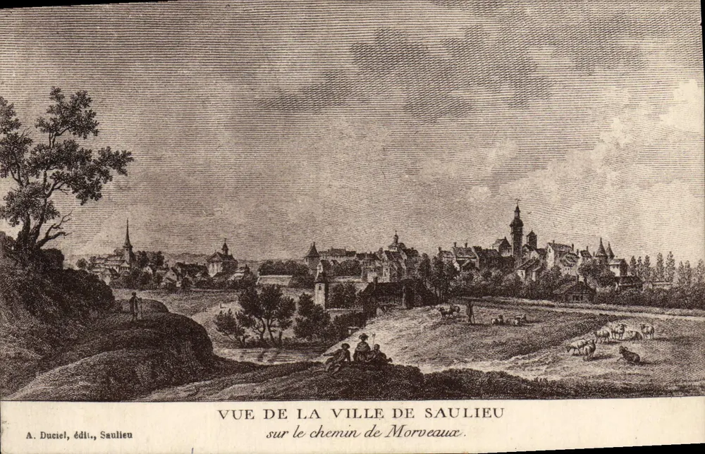 Ansicht der Stadt Saulieu — auf dem Weg nach Morveau — A. Duciel, Verlag, Saulieu - Vorderseite