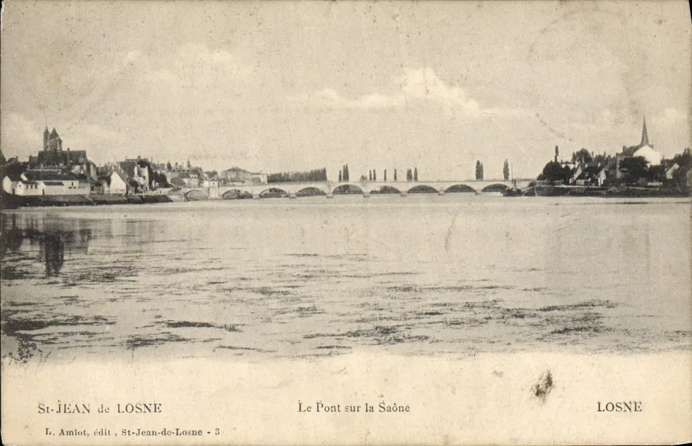 St-Jean-de-Losne — Die Brücke über die Saône — L. Amiot, Verleger, St-Jean-de-Losne - 3 - Vorderseite