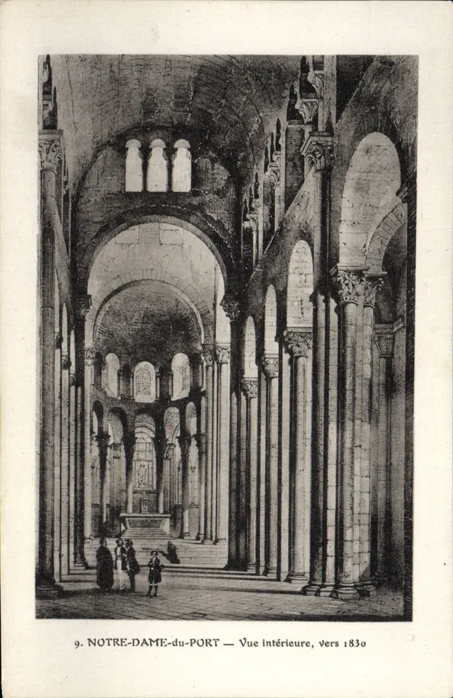 Notre-Dame-du-Port — Innere Ansicht, um 1830 — Phototype, Blenner, Reims - Vorderseite