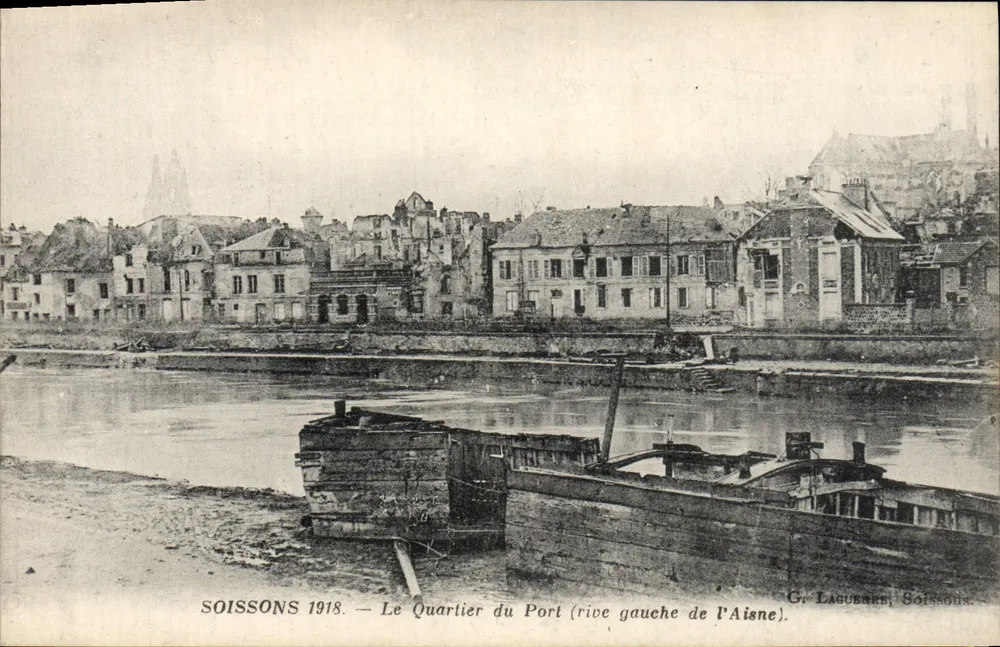 Soissons 1918 — Der Hafenviertel (linker Ufer der Aisne) — G. Laguerre, Soissons - Vorderseite