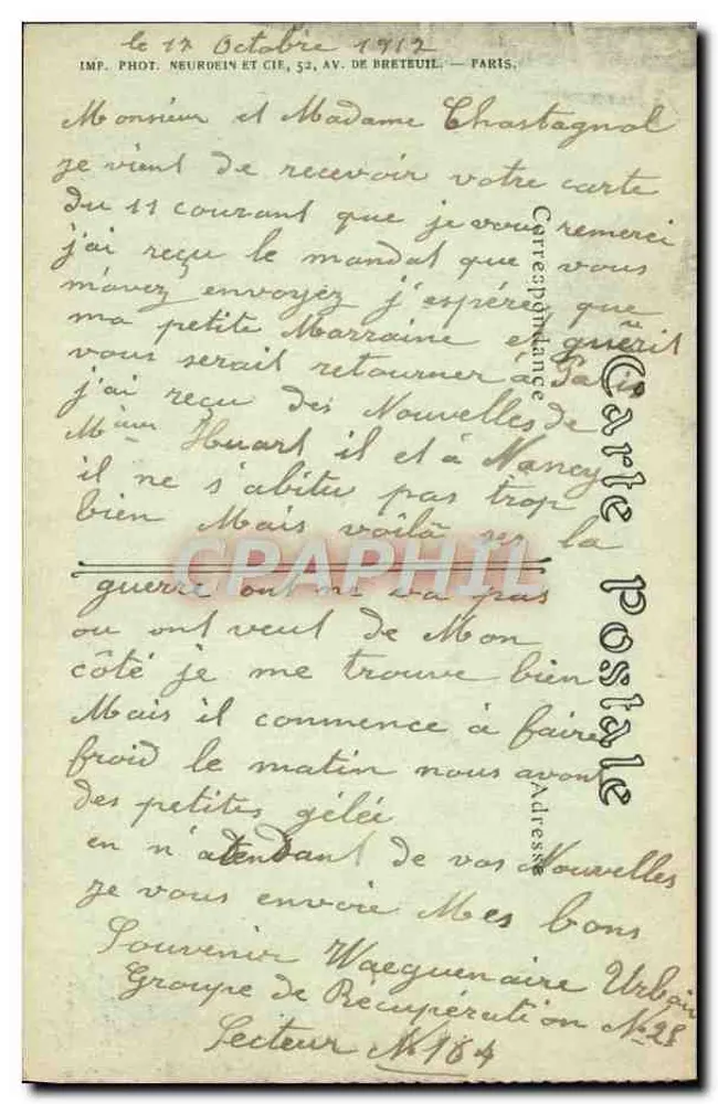 Chauny (Aisne) — Beseitigung und Sanierung der Straßen nach dem Rückzug der Deutschen — März 1917 — Visé Paris N° 908 - Rückseite