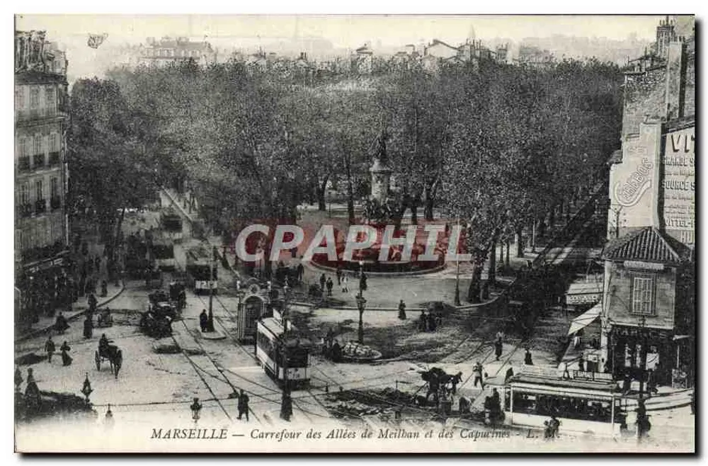 Marseille — Kreuzung der Allées de Meilban und Capucines — L. M. - Vorderseite